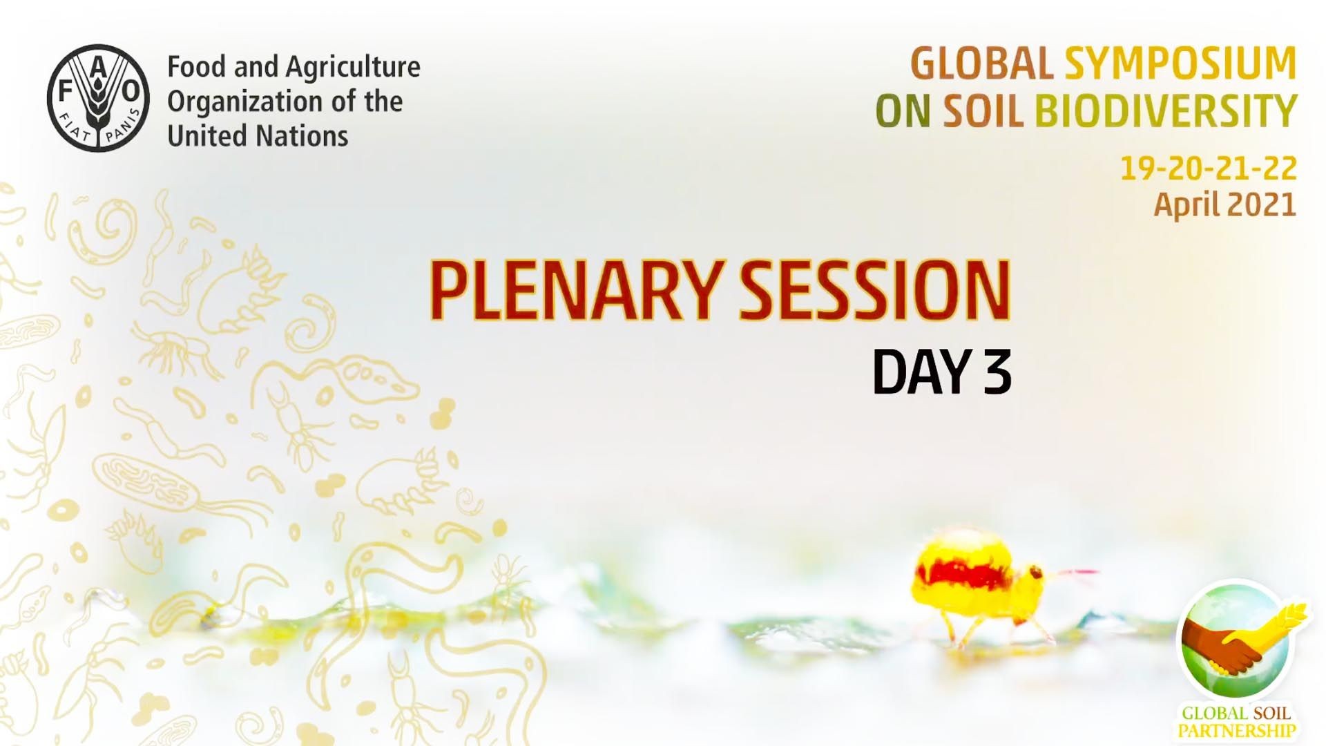 Plenary Session - Day 3 - Global Symposium on Soil Biodiversity
