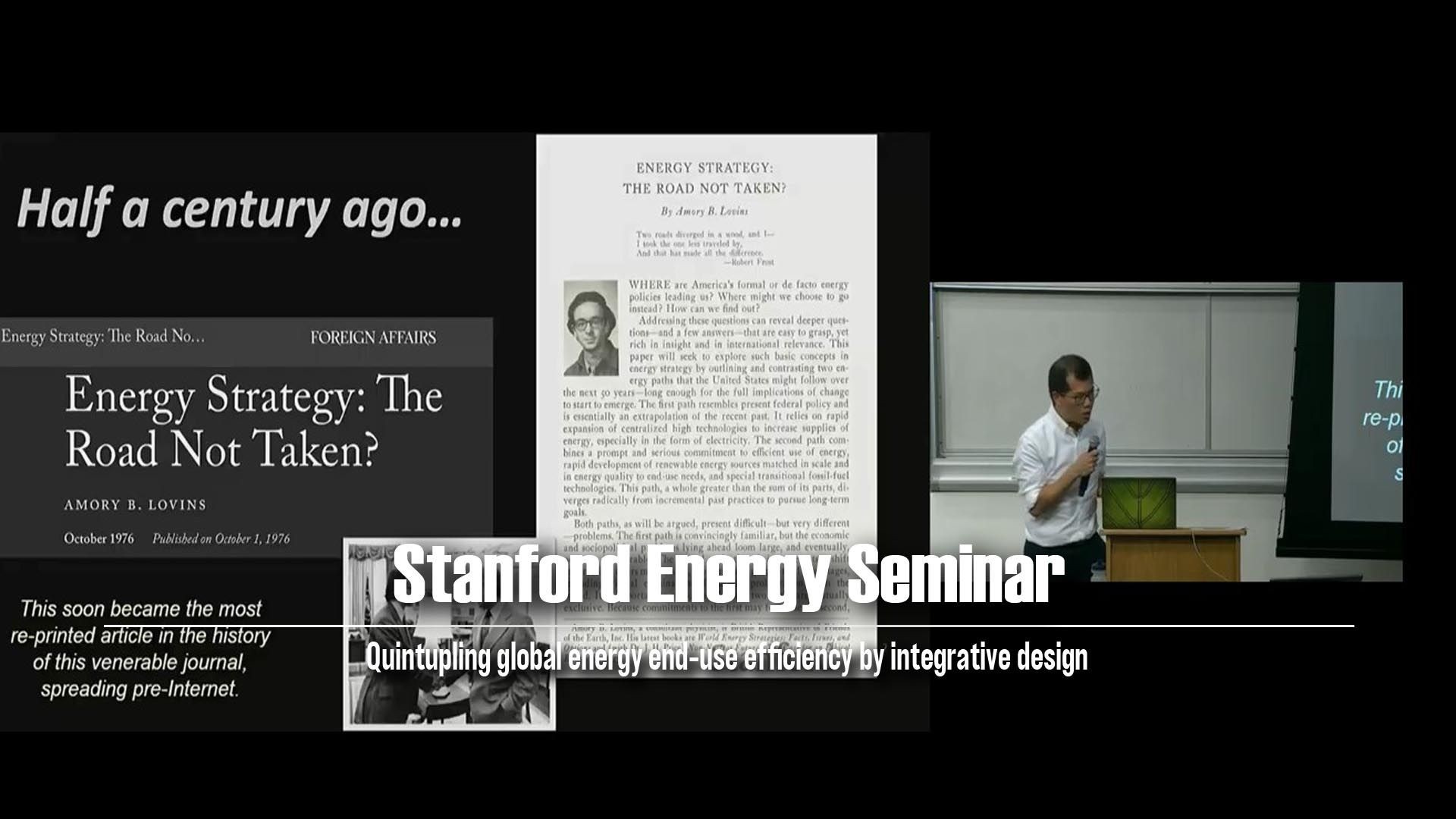 Stanford Energy Seminar | Quintupling global energy end-use efficiency by integrative design